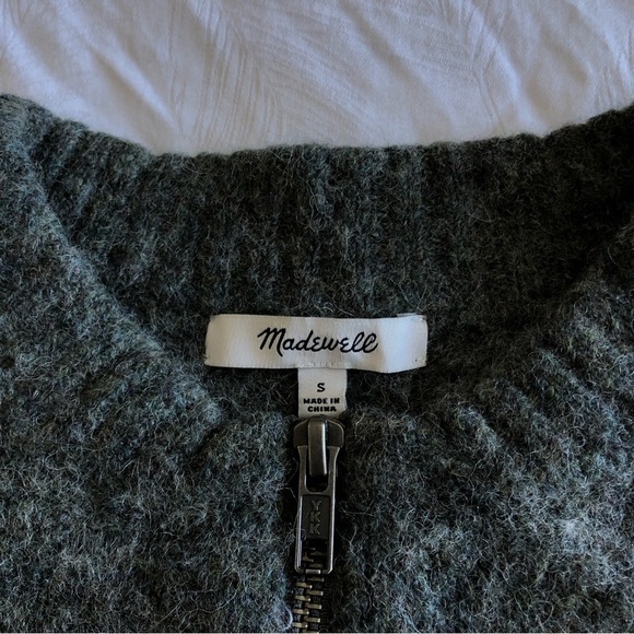Madewell Embroidered Enfield Half Zip Wool Sweater - Picture 7 of 11